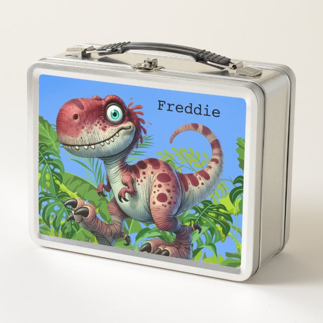 Lunch Box Dinosaure Coloré Personnalisé (Devant)