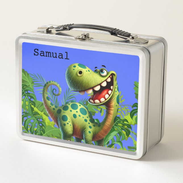 Lunch Box Dinosaure Coloré Personnalisé (Devant)