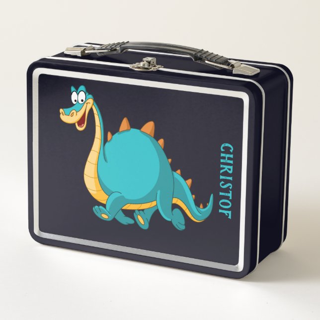 Lunch Box Dinosaure mignon personnalisé (Devant)