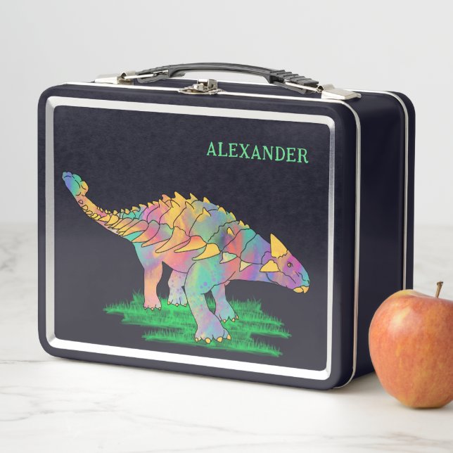 Lunch Box Dinosaure Nom des enfants Personnalisé (En situation)