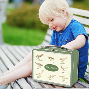 Lunch Box Dinosaures avec Noms École Personnalisés