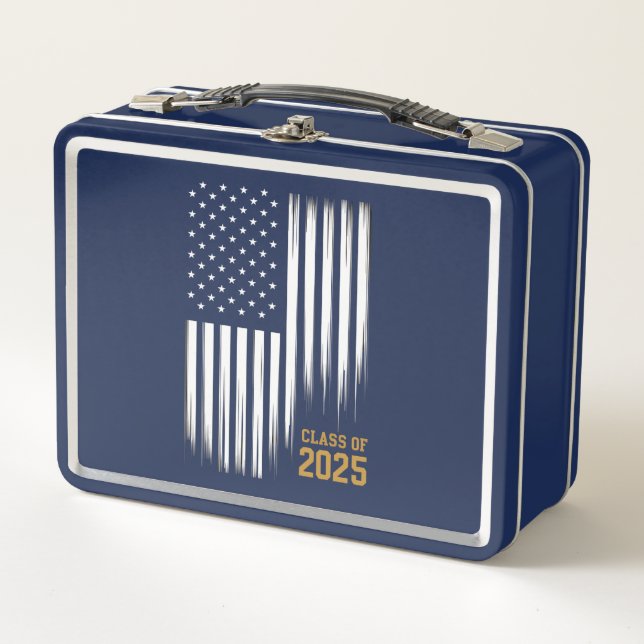 Lunch Box Diplômés de la promotion 2025 Drapeau américain  (Devant)