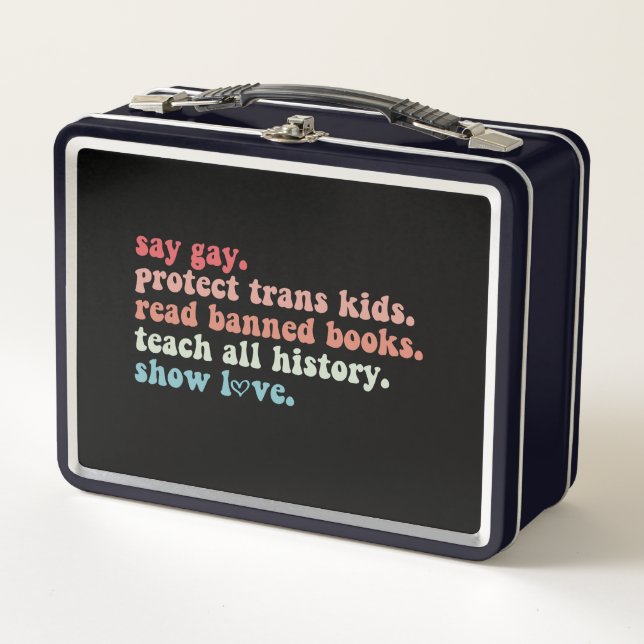 Lunch Box Dites Gay Protéger les enfants trans Lire les livr (Devant)