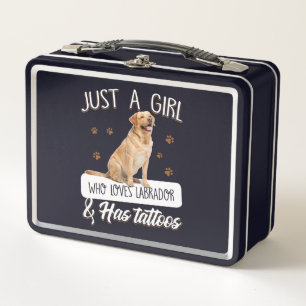 Lunch Box Dog Lover   Just A Girl Who Loves Labrador Tattoos
