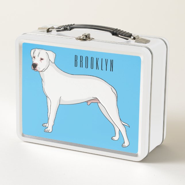 Lunch Box Dogo argentino dessin animé pour chien (Devant)