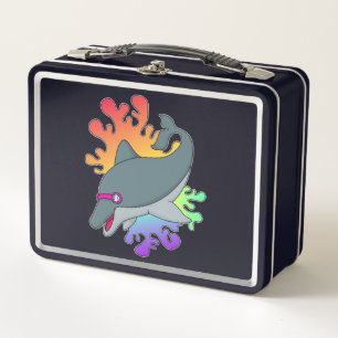 Lunch Box Dolphin at Swimming with Swimming goggles