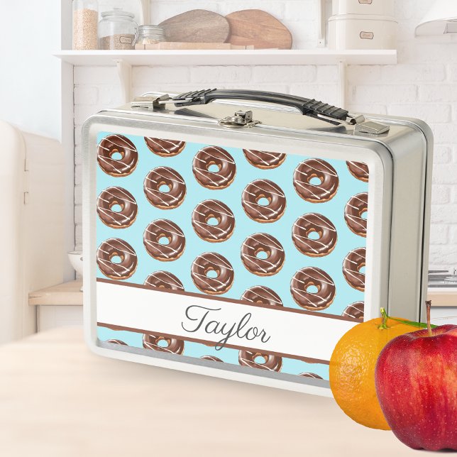 Lunch Box Donut Sweet Girl Motif Nom personnalisé (Créateur téléchargé)
