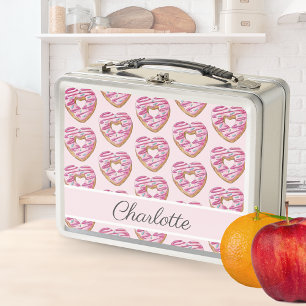 Lunch Box Donut Sweet Girl Motif Nom personnalisé