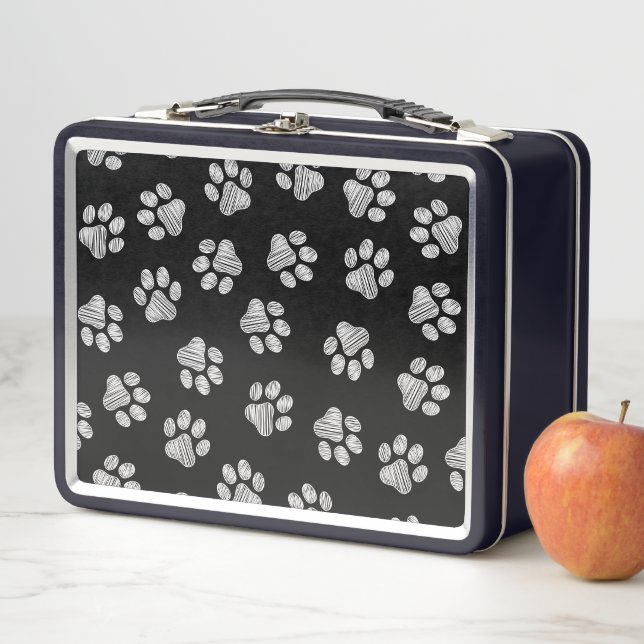 Lunch Box Doodle Paws, pattes de chien, pattes blanches (En situation)