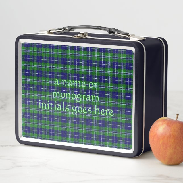 Lunch Box Douglas Official Tartan avec monogramme / nom (En situation)