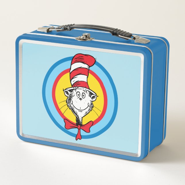 Lunch Box Dr. Seuss | Graphisme de tête de chat dans le chap (Devant)