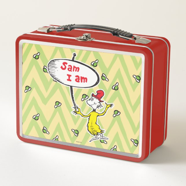 Lunch Box Dr. Seuss | Sam-I-Am tenant une pancarte (Devant)