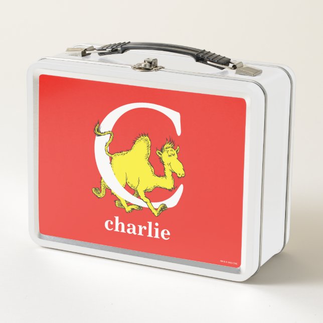 Lunch Box Dr Seuss's ABC : Letter C - White | Add Your Name (Devant)