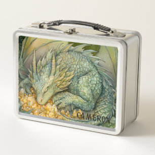 Lunch Box Dragon de la Forêt Émeraude Enchantée Personnalisé