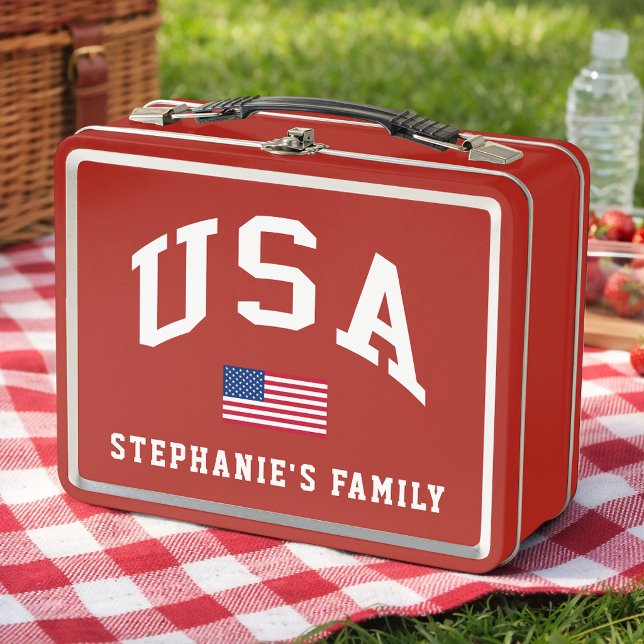 Lunch Box Drapeau américain de la fête de l'indépendance pat (Créateur téléchargé)