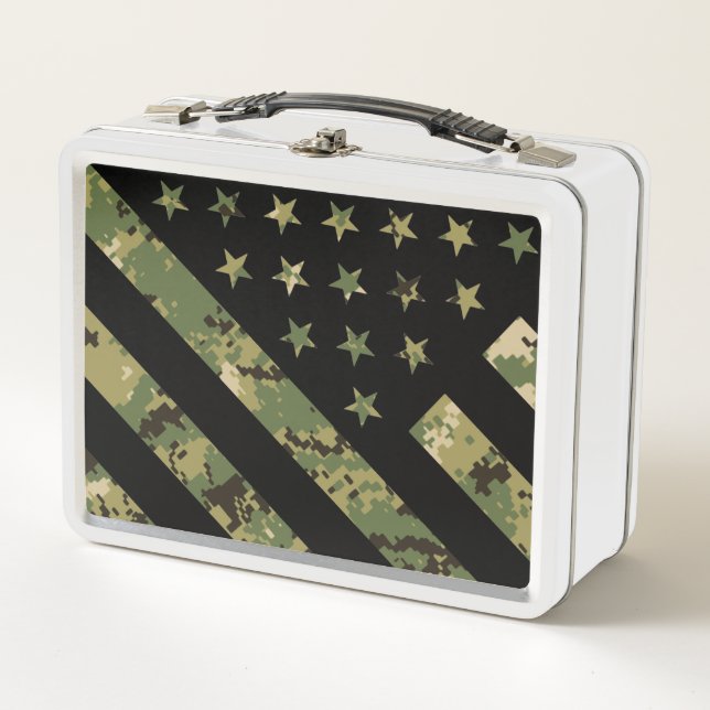 Lunch Box Drapeau américain du Camouflage numérique militair (Devant)