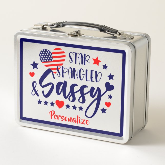 Lunch Box Drapeau américain Sassy avec Étoile Personnalisé (Devant)