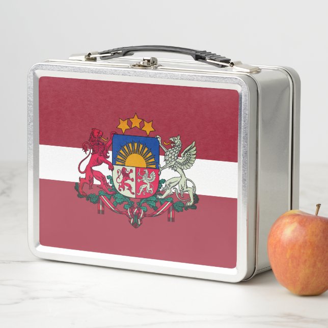 Lunch Box Drapeau/armoiries de Lettonie (En situation)