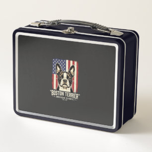 Lunch Box Drapeau Classique Américain Boston Terrier
