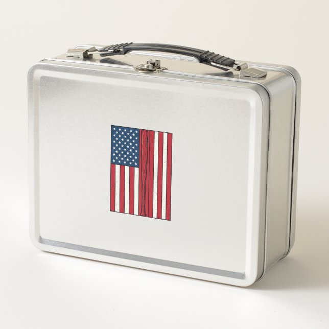 Lunch Box Drapeau de baseball en détresse Conception vectori (Devant)
