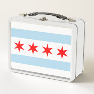 Lunch Box Drapeau de Chicago, Illinois Boîte à lunch en méta