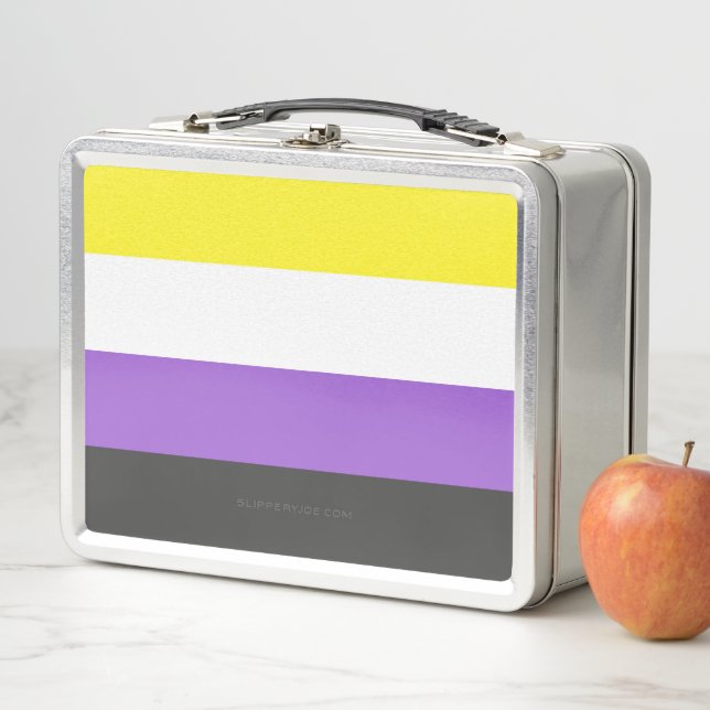Lunch Box Drapeau de fierté non binaire de SlipperyJoe's jau (En situation)