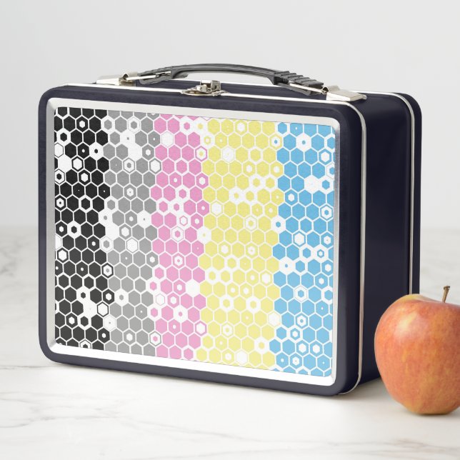 Lunch Box Drapeau de fierté polygender abstrait géométrique  (En situation)