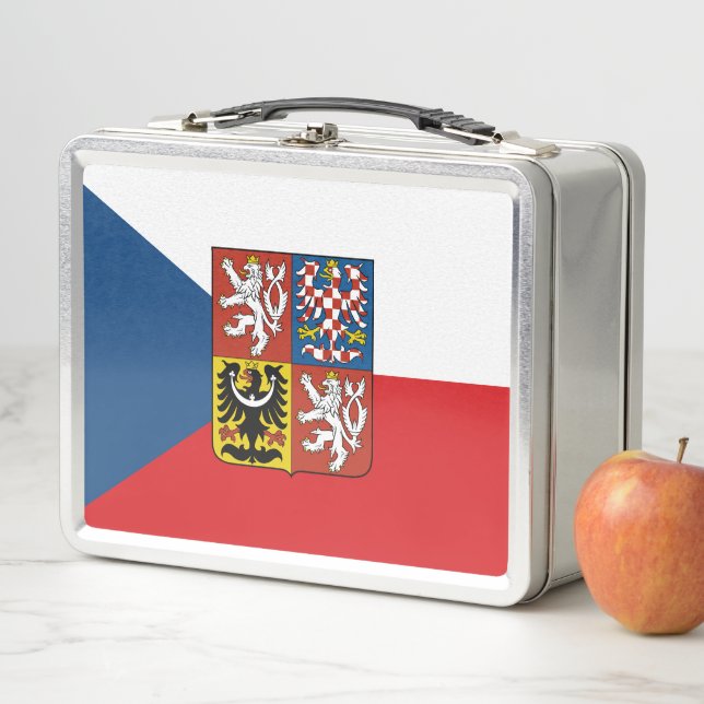 Lunch Box Drapeau de la République tchèque avec armoiries su (En situation)