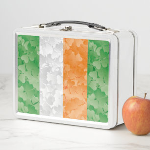Lunch Box Drapeau de l'Irlande avec motif shamrock