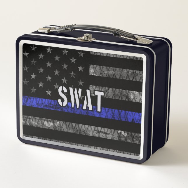 Lunch Box Drapeau de police SWAT en état de détresse (Devant)