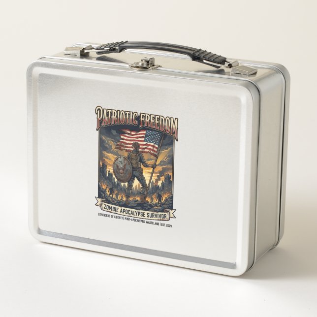 Lunch Box Drapeau de rouille patriotique Survivant Apocalyps (Devant)
