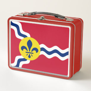 Lunch Box Drapeau de Saint-Louis, Missouri Coussin rond