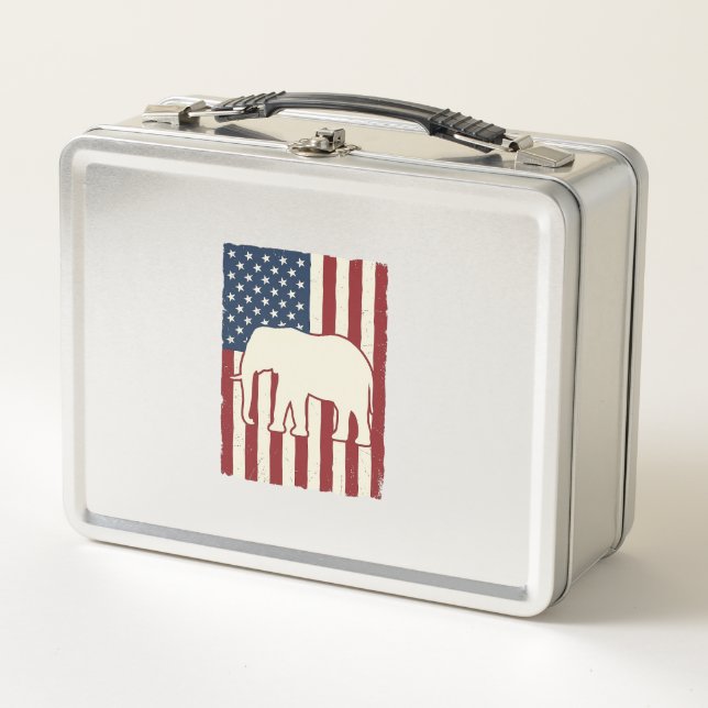 Lunch Box Drapeau d'éléphant patriotique Conception vectorie (Devant)