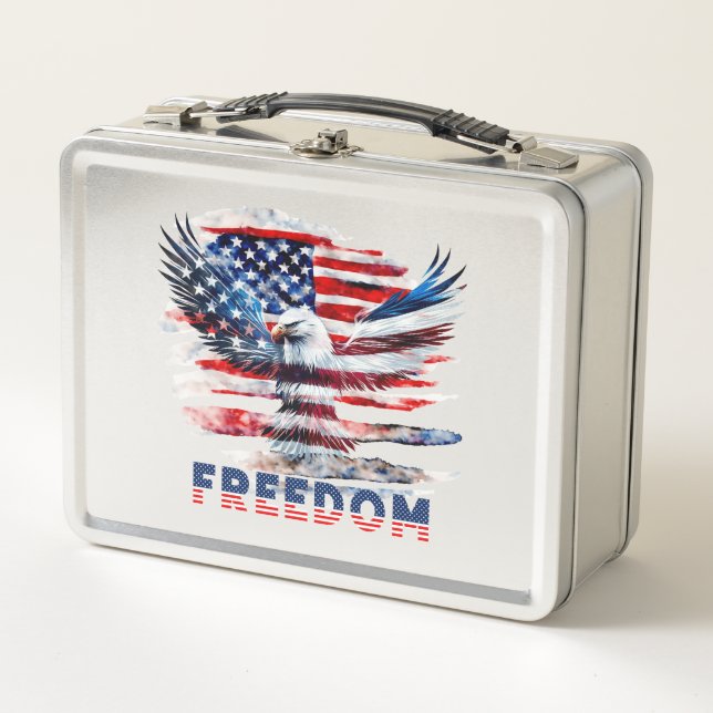Lunch Box Drapeau et aigle des Etats-Unis.Liberté. (Devant)