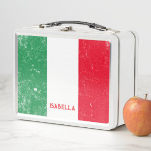 Lunch Box Drapeau italien Regarder déçu Nom personnalisé de
