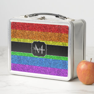 Lunch Box Drapeau LGBT vibrante parties scintillant arc-en-c