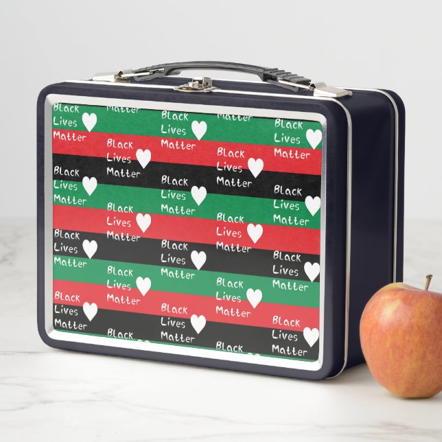 Lunch Box Drapeau panafricain Black Lives Matter Cœur blanc (En situation)