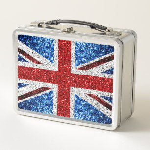 Lunch Box Drapeau rouge bleu blanc brillant parties scintill