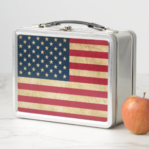 Lunch Box Drapeau Vintage Patriotique Américain
