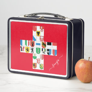 Lunch Box Drapeaux cantonaux suisses intégrés au drapeau sui