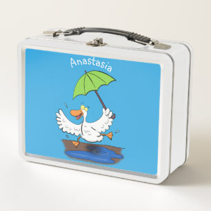 Lunch Box Drôle canard avec parapluie dessin animé