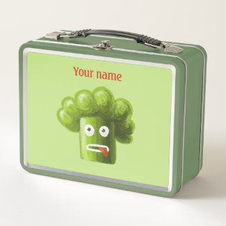 Lunch Box Drôle Cartoon Broccoli Vegan Vegetarian