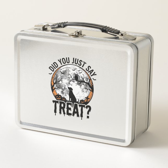 Lunch Box Drôle de friandise pour chien Halloween Design vec (Devant)