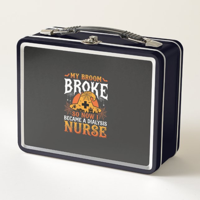 Lunch Box Drôle de sorcière infirmière de dialyse de balai d (Devant)