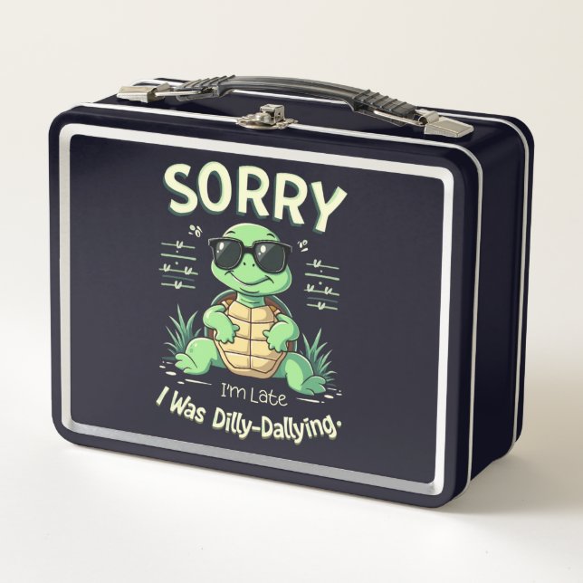 Lunch Box Drôle Désolé Je suis Tortue tardive avec esthétiqu (Devant)
