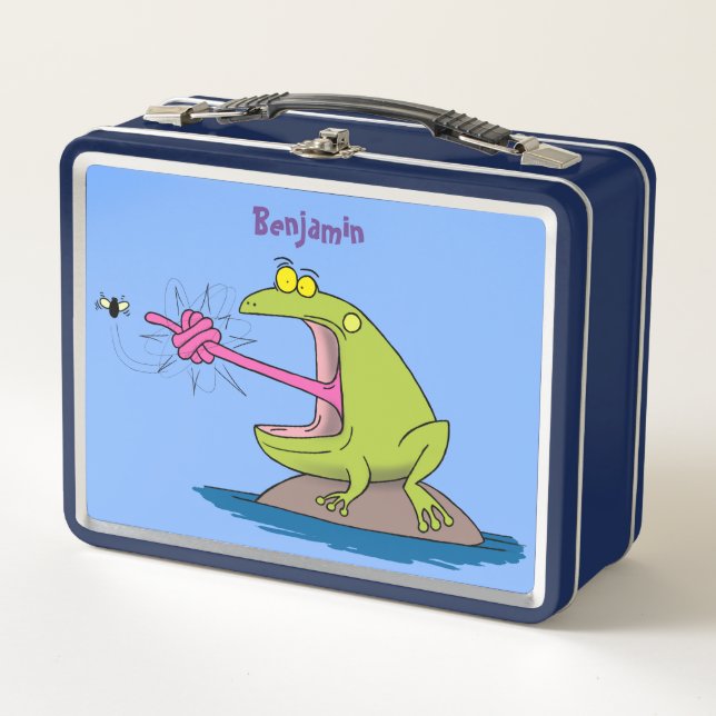 Lunch Box Drôle dessin animé de grenouille et mouche (Devant)