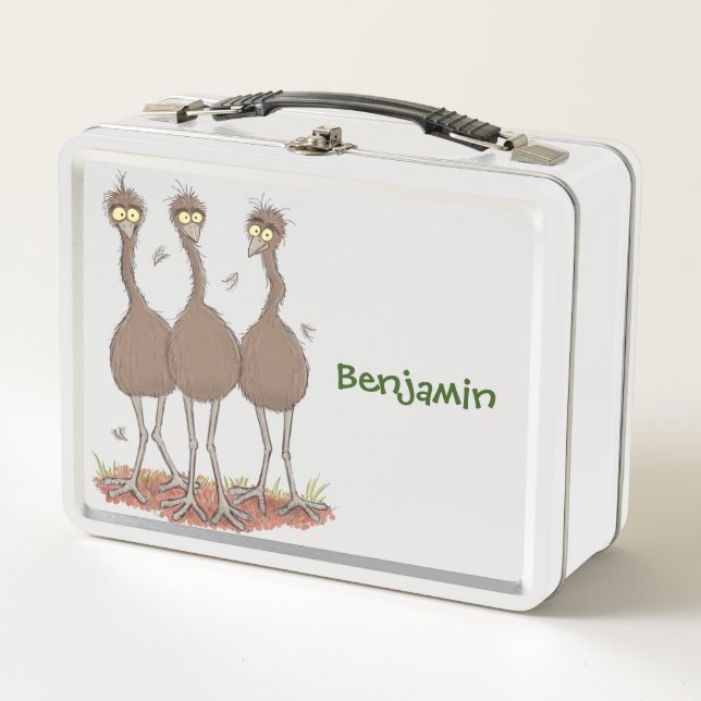 Lunch Box Drôle dessin animé du trio australien emu (Devant)