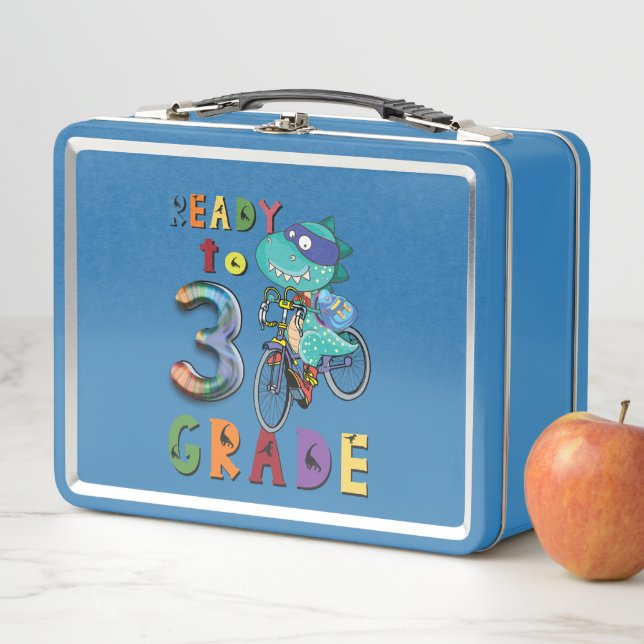 Lunch Box Drôle Dinosaur 3E Grade Nom personnalisé (En situation)