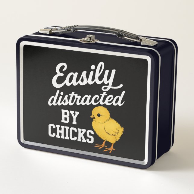 Lunch Box Drôle "Facilement Distrait Par Les Poules" Humo Sa (Devant)