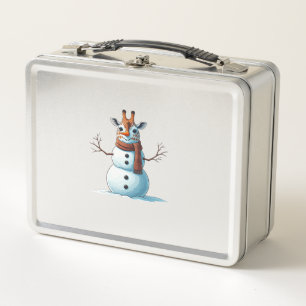 Lunch Box Drôle Giraffe Snowman Scarf Noël Femme Hommes